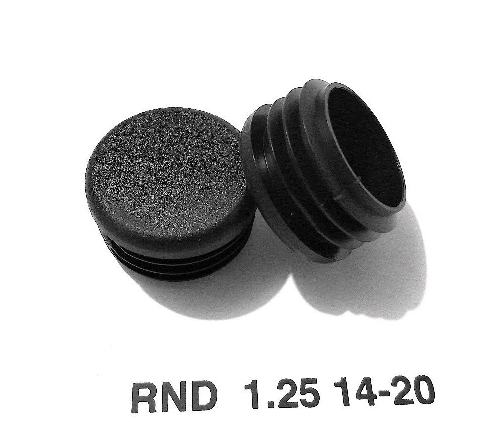 1-1/8"/14-20 Gage Round Black Tubing Plug - A = 1.125", B = 0.52" | U.S