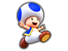 Blue Toad 1 Mario Mushroom Kingdom Sticker Waterproof Vinyl Decal Die-Cut Car