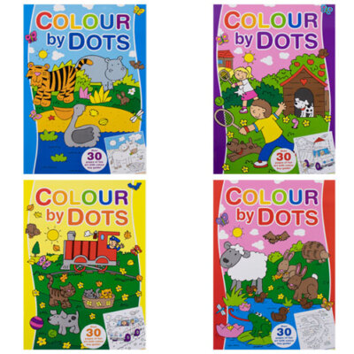 Colour By Dots Malbuch Kinder Kids mehrere Designs Punkt zu Punkt A4