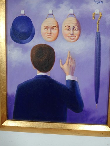 AMAZING RENE MAGRITTE OIL ON CANVAS DATED CIRCA 1956 WITH FRAME IN GOLDEN LEAF - Picture 6 of 7