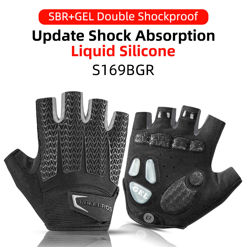ROCKBROS Sports Cycling Gloves Half Finger Gloves Bike Gel Padded Gloves M size