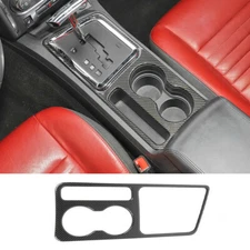 Carbon Fiber ABS Gear Shift Cup Holder Panel Trim For Dodge Challenger 2009-2014