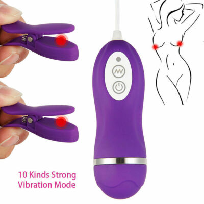 Vibrating Breast Nipple Clamps Clit Clip SM Bondage Orgasm Sex-toys for  Women