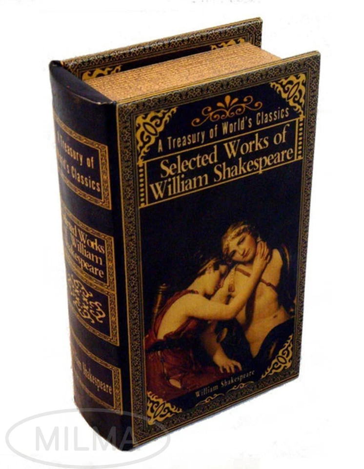  William Shakespeare Secret Storage Book Box Stash Box  Faux Leather Over Wood - Image 2 of 4
