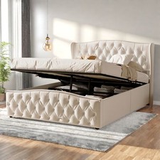Boxspringbett Doppelbett 140x200cm Samt Bettgestell mit Hydraulisch Bettkasten