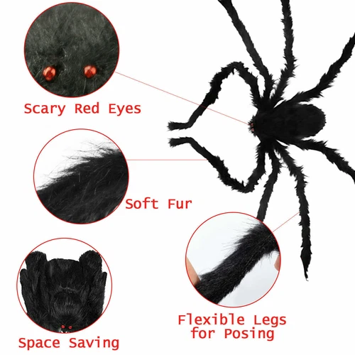 11,8" -78,7" LED gefälschte Spinne Halloween Dekor Spukhaus Requisite riesige Party Zum Selbermachen - Bild 12 von 26