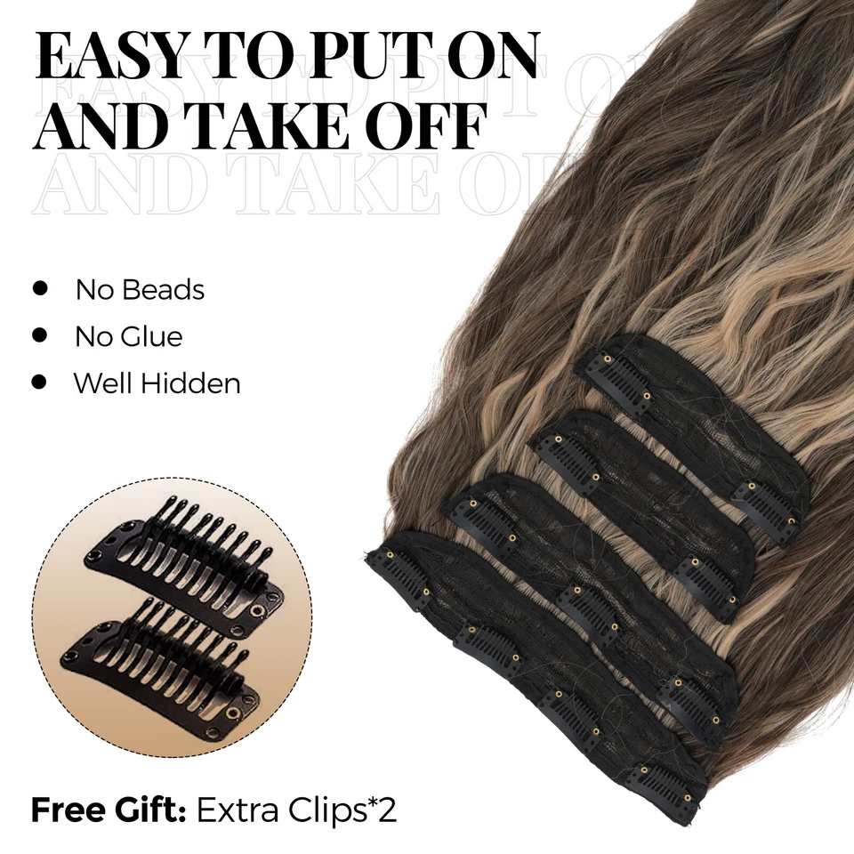 Hair Clip In Extensions Wellige Haarverlängerung Wie Echthaar Haarextension - Bild 2 von 4