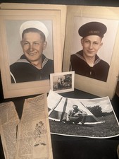 WW2 US NAVY SAILOR PORTRAITS, PHOTOS  NEWSPAPER CLIPPINGS