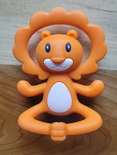 Nuby Baby Teether Orange Silicone Lion EUC