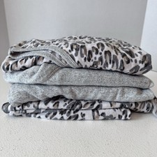 Live Love Lounge Karen Neuburger Women's 3pc Set - White/Gray Animal Print - XXL