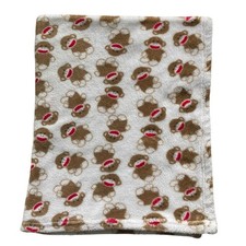 Baby Starters Sock Monkey Plush Blanket Throw 30 x 36
