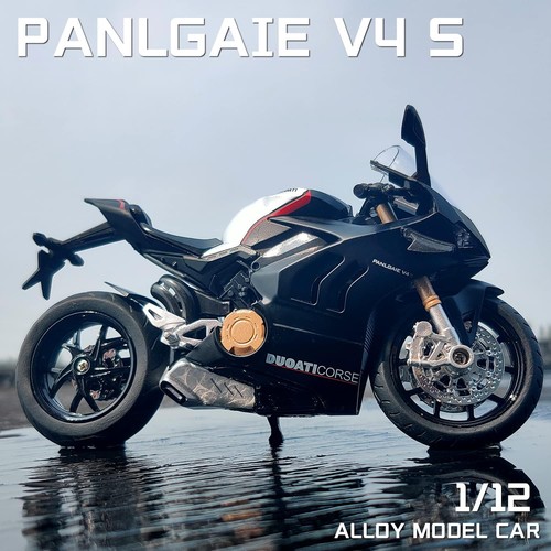 Modelo de motocicleta fundido a presión COOLPUR para Ducati V4, negro realista - Imagen 7 de 7