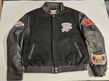 SIGNED Jeff Hamilton NBA Oklahoma City Thunder Wool & Leather Jacket / Size 3XL