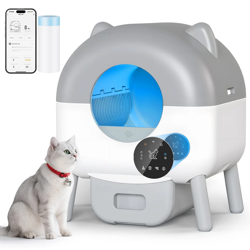 Devoko selbstreinigend Katzentoilette 95L Automatisch katzenklo App-Steuerung