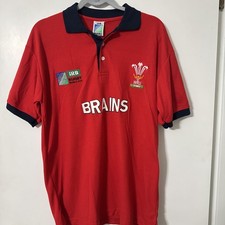 Rugby World Cup Polo Wales W/ Brains As Sponsor Size M-L See Remarks