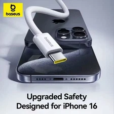 BASEUS 100W USB-C Cable for iPhone 16 15 Pro Max PD Fast Charge