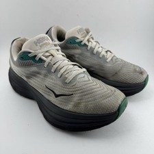 HOKA BONDI 8 Women  s Size 9 Cushioned Running Sneakers Shoes Gray Green