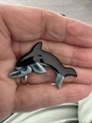 Vintage Poole Pottery Dolphin Brooch In Lovely Condition