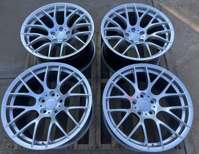 19x8.5 +35/19x10 +25 Staggered Comp Style Wheels For BMW E46 M3 Silver 19'' Rims
