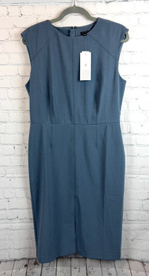 ANN TAYLOR gray bodycon pencil career sleeveless dress size 10 NWT
