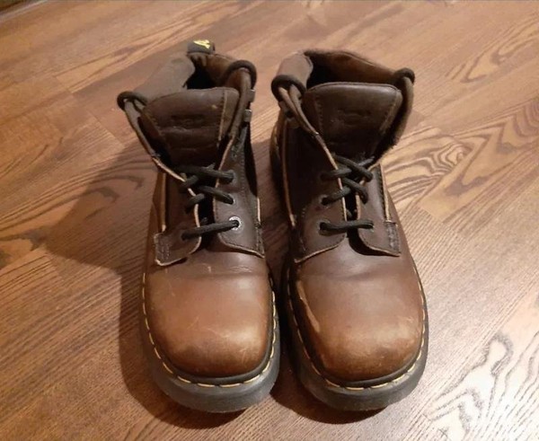 Men Dr. Martens Boots Brown Leather 45 #3KSH