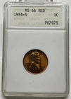 1954-S Lincoln Wheat Cent / Penny 1c  MS66  RED ANACS Early Small Holder