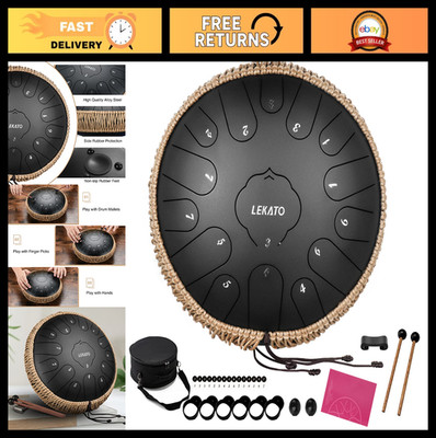 13'' Steel Tongue Drum 15 Notes C Key - Zen Percussion for Meditation, Yoga & Mus