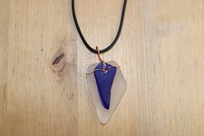 Kauai Creations Sea Glass Necklace Blue On White