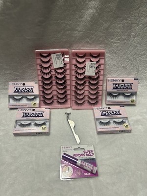 Variety 24 pairs False Lashes i-ENVY Super Strong strip lash adhesive Applicator