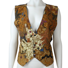 Vintage Saya Mehra's Concept Beaded Embellished Vest Peacock Women's One Size