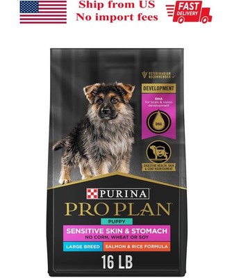 Purina Pro Plan Puppy Large Sensitive Skin Stomach Salmon Rice Dry Dog Food 16lb