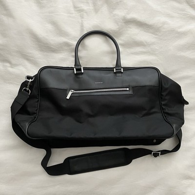 Sandqvist Black Mattias Leather and Cordura Weekend Bag 28L