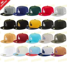 Los Angeles Dodgers Hat Fitted LA 59FIFTY Solid Color Series Basic Stitched