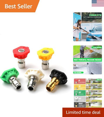 #ad Professional Grade 5 Piece Pressure Washer Nozzle Set 1 4 Inch Quick Connect $23.74