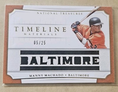 2017 Panini National Treasures - Timeline Materials Manny Machado /25 #TMN-MM