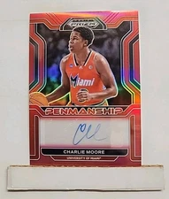 2022 Prizm Draft Picks Charlie Moore #CP-CMO Red Prizm Auto #'d 053/199 P1