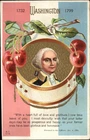 Washington Patriotic Cherries Drum Gilt Embossed c1900s-20s Vintage Postcard