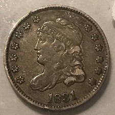 1831  capped bust half Dime , XF