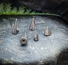 Body Jewelry Replacement Parts - 10pk 316L Surgical Steel Threaded Cones Spikes