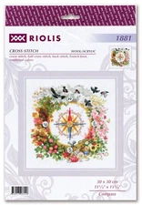 Riolis Counted Cross Stitch Kit Compass Four Seasons Wool /Acrylic 29 Colors New