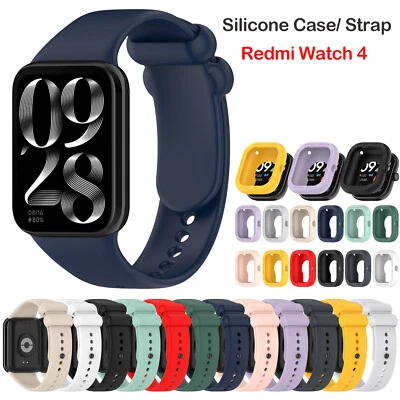 For Xiaomi Redmi Watch 4 Silicone Replacement Sport Strap Band /Watch Case Cover