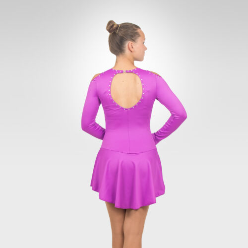 Eislauf Eiskunstlauf Kleid Gr. SMALL Erwachsene Flieder mit Kristallen - Bild 2 von 2