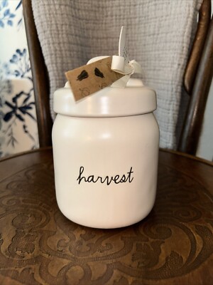 Rae Dunn Farmhouse HARVEST Small Fall Thanksgiving Canister NEW Hostess Gift