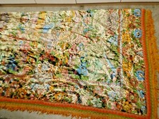 VINTAGE CONTINENTAL BEDSPREAD QUILT ANGELS CHERUBS CLASSICAL SCENE TAPESTRY