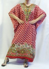 Kaftan Dress Taj Mahal Caftan Cover Up Flower Stripe Paisley M L XL 1X 2X Beach 