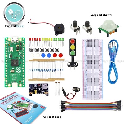 Raspberry Pi Pico H RP2040 Mikrokontoller Platte Basic Elektronik Set Opt. Buch