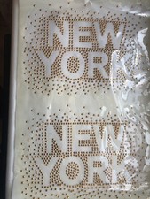 Iron On Gold Stud  NEW YORK NEW YORK  NY Artist Hand Metallic -free Shipping
