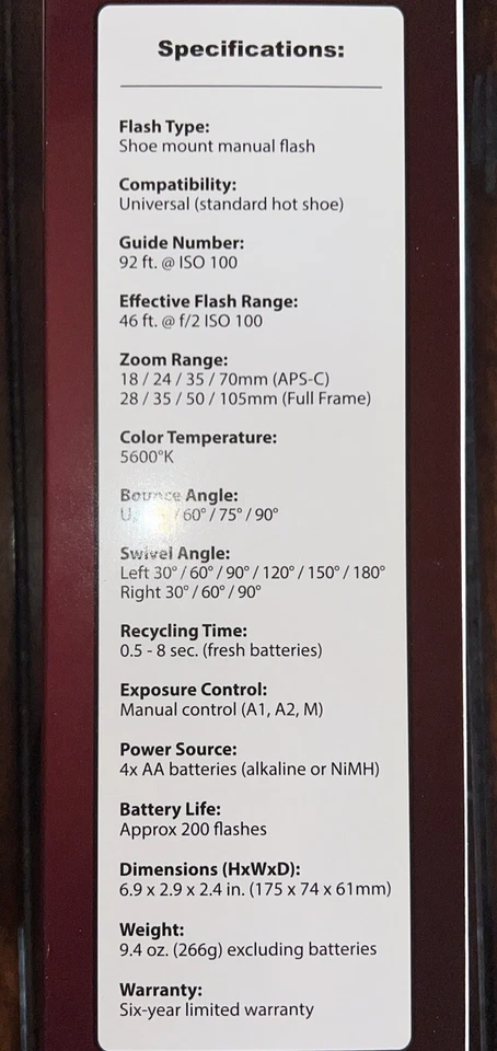Precision Design Pro 500 Electronic Universal Flash For Cameras - Image 3 of 4