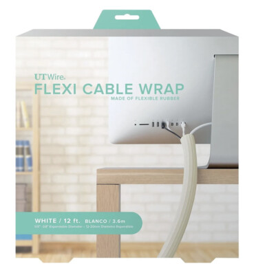 UT Wire 12' FLEXI CABLE WRAP WHITE UTW-FCW12-WH