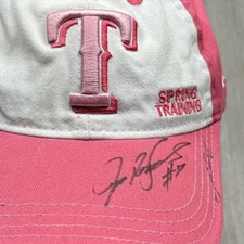 Ivan Rodriguez autograph (Pudge) Texas Rangers Ball Cap Hat & Other Signatures